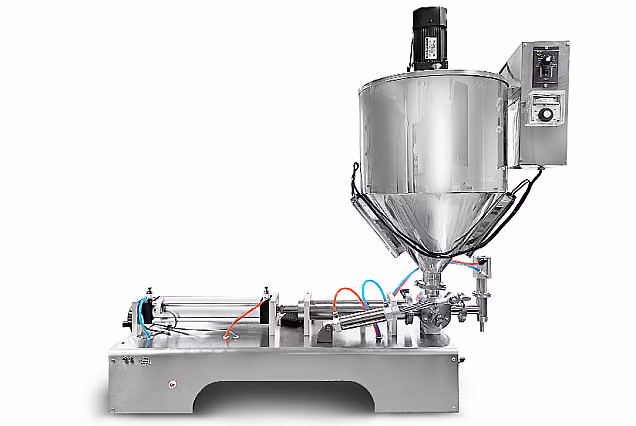 Single-Head Thick Liquid & Paste Filler with Heater and Mixer - 30-500ml