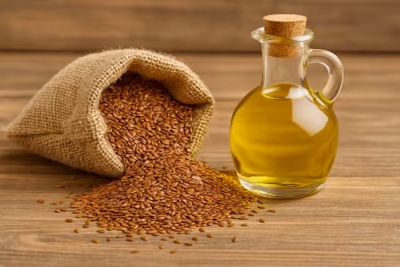 How much oil can be obtained from 1 kg of flaxseed?